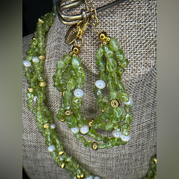 Stauer vintage preowned stone necklace with bracelet - Picture 4 of 15